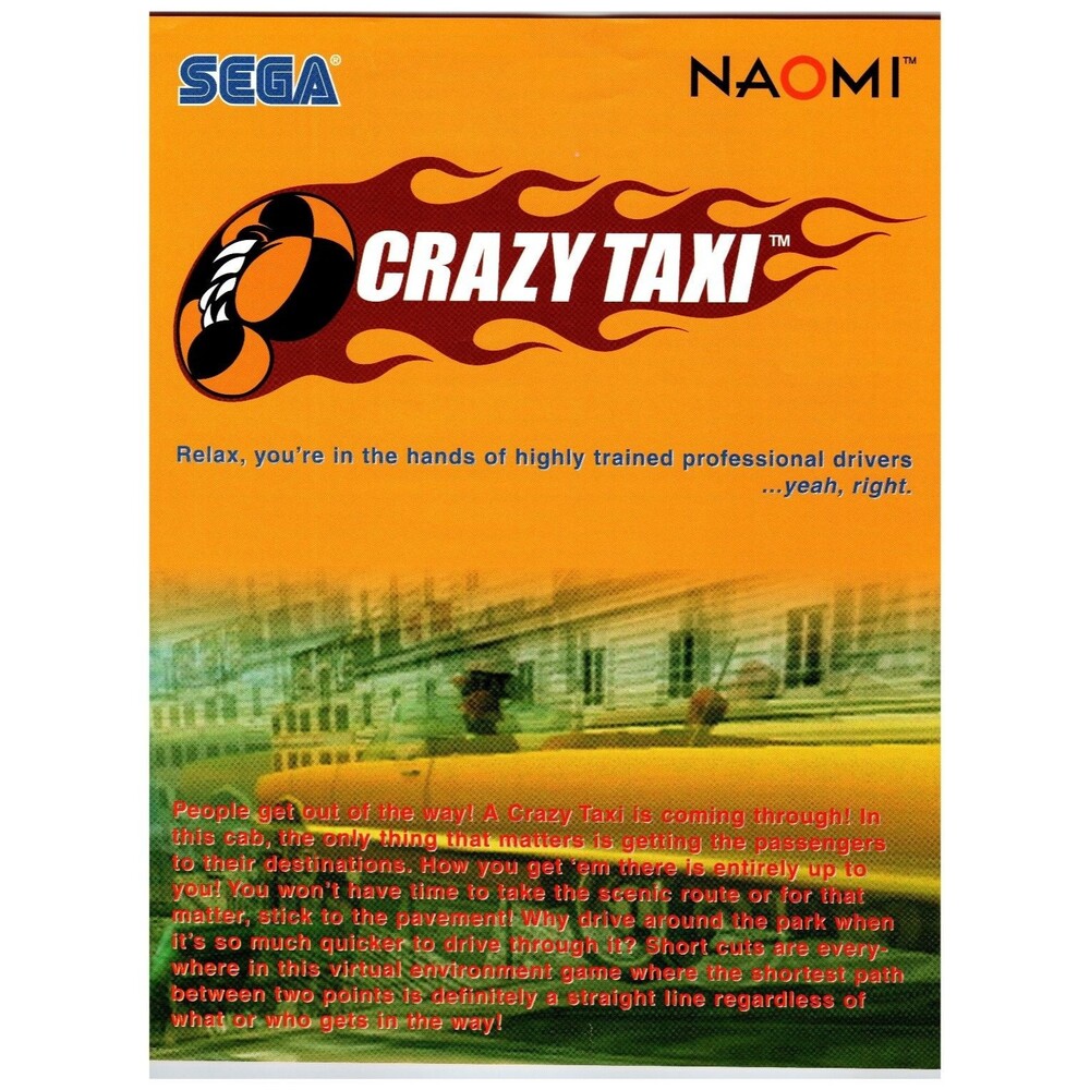 JOB LOT 5x Original NOS Sega Crazy Taxi Arcade Flyers Wholesale Dealer Lot